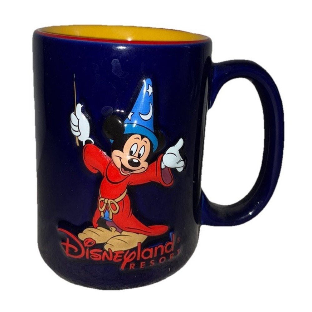 Disneyland Coffee Mug Mickey Mouse Blue 3D Cup Fantasia Magician Apprentice